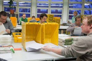 In der Arbeitsgruppe wird ein Versandauftrag bearbeitet.
